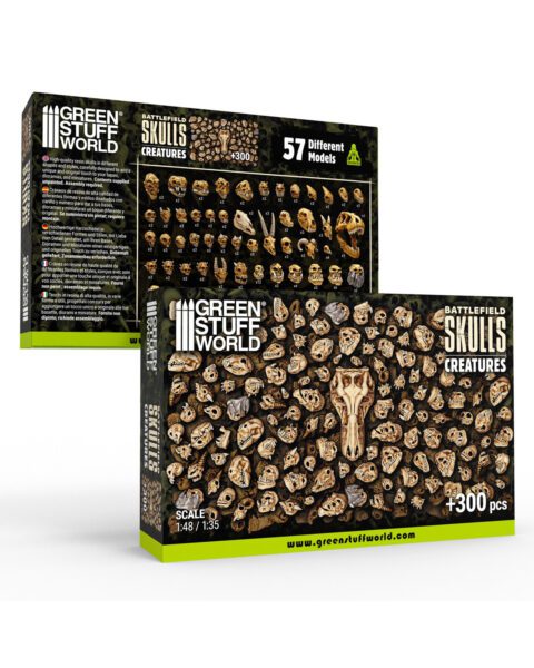 300x Teschi di Creature scala 1:48 - 1:35 GREEN STUFF WORLD GSW12744