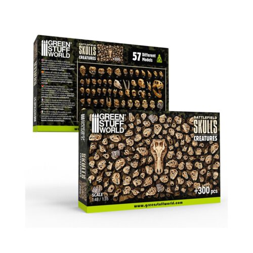 300x Teschi di Creature scala 1:48 – 1:35 GREEN STUFF WORLD GSW12744
